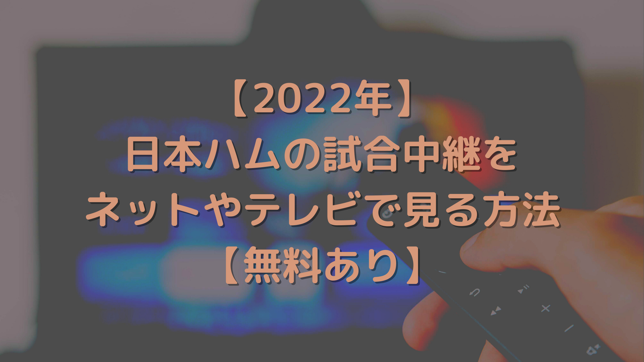 【2022年】日本ハムの試合中継をネットやテレビで見る方法【無料あり】